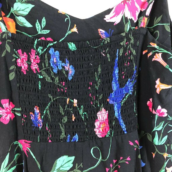 Old Navy M Mini Dress Smocked Back Pleated Floral Womens Sleeveless Pullover - Picture 6 of 8